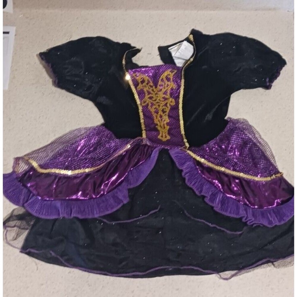 Halloween Pretty Black/Purple Girl's Costume Dress Up Base piece Size Small